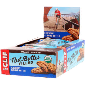 Clif Bar, Organic Nut Butter Filled Energy Bar, Blueberry Almond Butter, 12 Energy Bars, 1.76 oz (50 g) Each