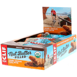 Clif Bar, Nut Butter Filled, Caramel Chocolate Peanut Butter, 12 Bars, 1.76 oz (50 g) Each