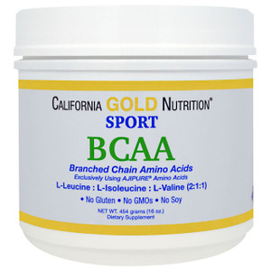 California Gold Nutrition, BCAA Powder, AjiPure?, Branched Chain Amino Acids, 16 oz (454 g)