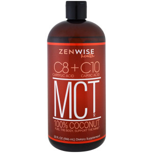 Zenwise Health, Caprylic (C8) + Capric (C10) MCT Oil, 100% Coconut, Unflavored, 32 fl oz (946 ml)
