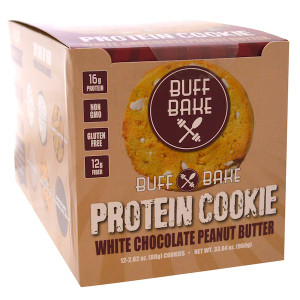 Buff Bake, Protein Cookie, White Chocolate Peanut Butter, 12 Cookies, 2.82 oz (80 g) Each
