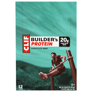 Clif Bar, Builders Protein Bar, Chocolate Mint, 12 Bars, 2.40 oz (68 g) Each
