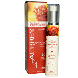 Aubrey Organics, Age-Defying Therapy Moisturizer, All Skin Types, 1.7 fl oz (50 ml)