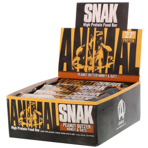 Universal Nutrition, Animal Snak Bar, Peanut Butter Honey & Oats, 12 Bars, 3.3 oz (93.6 g) Each