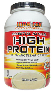 Iron-Tek Essential Natural Protein Vanilla -- 1.9 lbs