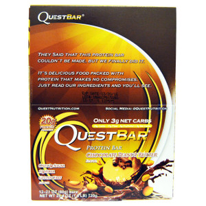 Quest Nutrition, Protein Bar, Chocolate Peanut Butter, 12 Bars, 2.12 oz (60 g) Each