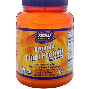 Now Foods, Organic Plant Protein, Natural Vanilla, 2 lbs (907 g)
