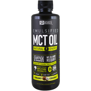 Sports Research, Emulsified, MCT  Oil, Creamy Coconut , 16 fl oz (473 ml)