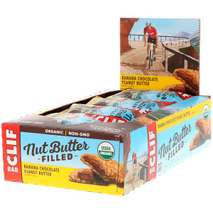 Clif Bar, Nut Butter Filled Energy Bar, Banana Chocolate Peanut Butter, 12 Bars, 1.76 oz (50 g) Each