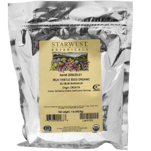 Starwest Botanicals, Milk Thistle Seed Whole, Organic, 1 lb (453.6 g)