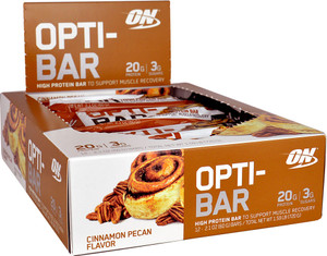Optimum Nutrition, Opti-Bar High Protein Bar, Cinnamon Pecan, 12 Bars, 2.1 oz (60 g) Each
