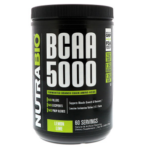NutraBio Labs, BCAA 5000, Lemon Lime, 0.82 lb (372 g)