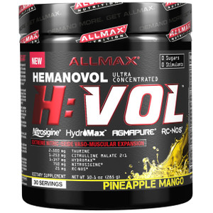 ALLMAX Nutrition, H:VOL, Nitric Oxide Pre-Workout + Vascular Blood Volumizer, Pineapple Mango, 10.1 oz (285 g)