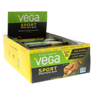 Vega Sport Protein Bar Crunchy Peanut Butter -- 12 Bars