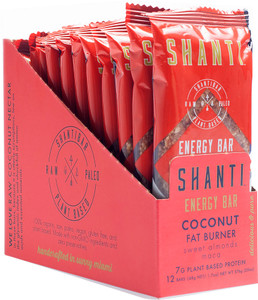Shanti Bar Organic 10 G Protein Bar Gluten Free Salted Nutty Caramel Coconut -- 12 Bars