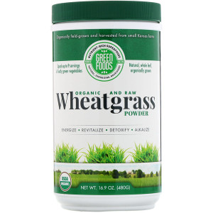 Green Foods Corporation, Organic and Raw Wheatgrass Powder, 16.9 oz (480 g)