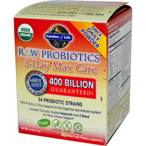 Garden of Life RAW Probiotics 5-Day Max Care -- 400 billion CFU - 2.4 oz