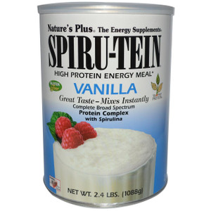 Natures Plus, Spiru-Tein High Protein Energy Meal, Vanilla, 2.4 lbs (1088 g)