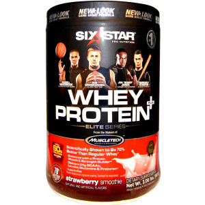 Six Star, Whey Protein Plus, Elite Series, Strawberry Smoothie, 2.00 lbs (907 g)