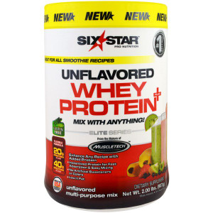 Six Star, Elite Series, 100% Whey Protein Plus, Unflavored, 2.00 lbs (907 g)
