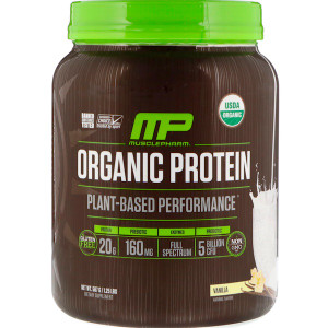 MusclePharm Natural, Organic Protein, Plant-Based, Vanilla, 1.25 lbs (567 g)