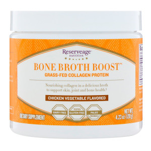 ReserveAge Nutrition, Bone Broth Boost, Grass-Fed Collagen Protein, Chicken Vegetable Flavored, 4.23 oz (120 g) (Discontinued Item)