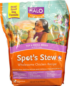 Halo Purely For Pets, Spots Stew Toy and Small Breed Dogs,  Wholesome Chicken - 10 lbs