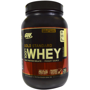 Optimum Nutrition, Gold Standard, 100% Whey, Vanilla Ice Cream, 2 lbs (907 g)