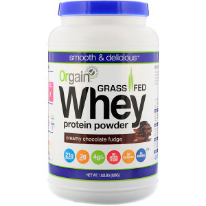 Orgain Clean Whey Grass Fed Whey Protein Powder Creamy Chocolate Fudge -- 1.82 lbs