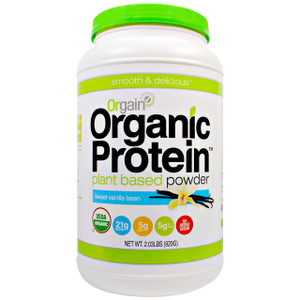 Orgain, Organic Protein Powder, Plant Based, Vanilla Bean, 2.03 lbs (920 g)