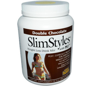 Natural Factors, SlimStyles, Weight Loss Drink Mix, with PGX, Double Chocolate, 1 lb 12 oz (800 g) Powder