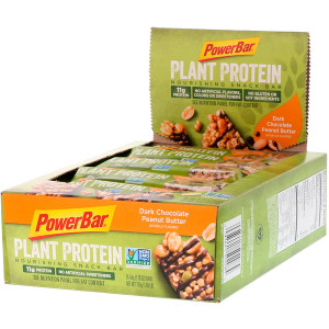 PowerBar, Plant Protein, Dark Chocolate Peanut Butter, 15 Bars, 1.76 oz (50 g) Each