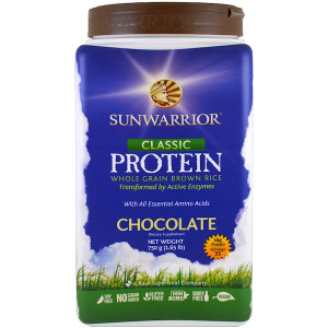 Sunwarrior, Classic Protein, Whole Grain Brown Rice, Chocolate , 1.65 lb (750 g)