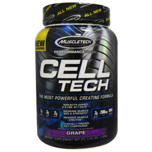 Muscletech, Cell Tech, The Most Powerful Creatine Formula,Grape, 3.09 lbs (1.40