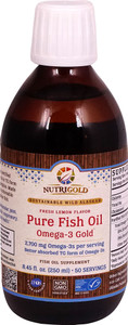 NutriGold Pure Fish Oil Omega-3 Gold Fresh Lemon - 8.45 fl oz