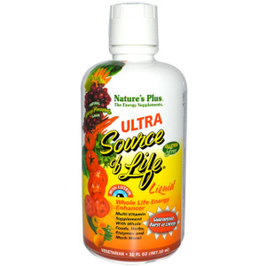 Natures Plus, Ultra Source of Life Liquid, with Lutein, Natural Mango Pineapple Flavor, 30 fl oz (887.10 ml)