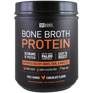 Sports Research, Bone Broth Protein, Chocolate, 18.9 oz (536 g)