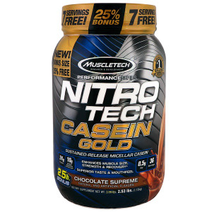 Muscletech, Nitro Tech Casein Gold, Chocolate Supreme, 2.53 lbs (1.15 kg)