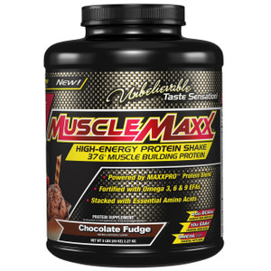 MuscleMaxx, High Energy + Muscle Building Protein, Chocolate Fudge, 5 lb (2.27