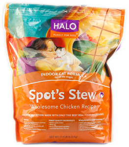 Halo Purely For Pets, Spots Stew Indoor Cat Formula, Wholesome Chicken - 11.5 lbs