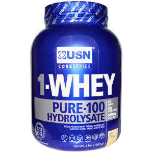 USN, 1-Whey, Pure-100 Hydrolysate, French Vanilla, 3 lbs (1360 g)