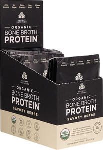 Ancient Nutrition Organic Bone Broth Protein Savory Herbs - 12 Packets