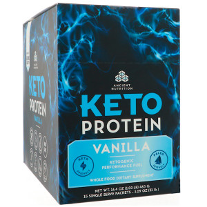 Ancient Nutrition KetoPROTEIN Packet Tray Vanilla -- 15 Packets
