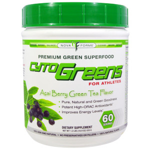 NovaForme, CytoGreens, Premium Green Superfood for Athletes, Acai Berry Green Tea Flavor, 1.2 lbs (535 g)