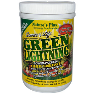 Natures Plus, Source of Life, Green Lightning, High Energy Whole Food Concentrate, 0.5 lb. (230 g)