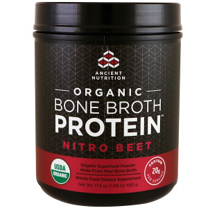 Dr. Axe / Ancient Nutrition, Organic Bone Broth Protein, Nitro Beet, 17.3 oz (490 g)
