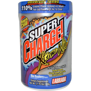 Labrada Nutrition, Super Charge! Xtreme N.O., Blue Raspberry Flavor, 1.76 lbs (800 g)