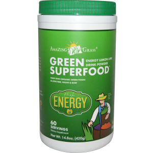 Amazing Grass Green SuperFood Drink Powder Lemon Lime -- 60 Servings