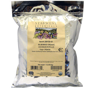 Starwest Botanicals, Organic Bilberries, 1 lb (453.6 g)