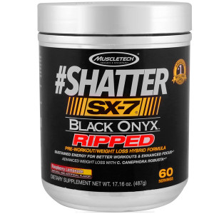 Muscletech, #Shatter, SX-7, Black Onyx, Ripped, Raspberry Lemonade, 17.16 oz (487 g)